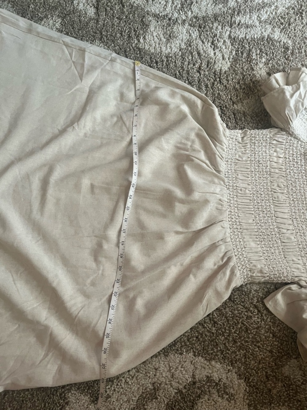 L*February Oatmeal Smocked Off-Shoulder Dress - Picture 7 of 7